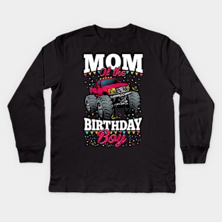 Womens Monster Truck Mom Of The Birthday Boy Kids Long Sleeve T-Shirt